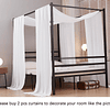 Cortinas de lino con dosel para cama de casa de niños, dosel