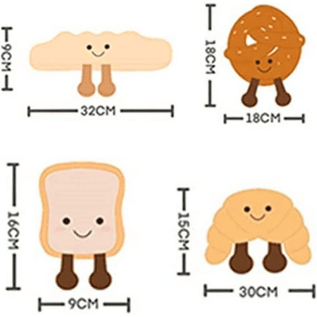 Juguete de Felpa de Pan Tostado, Croissant de Felpa Linda So