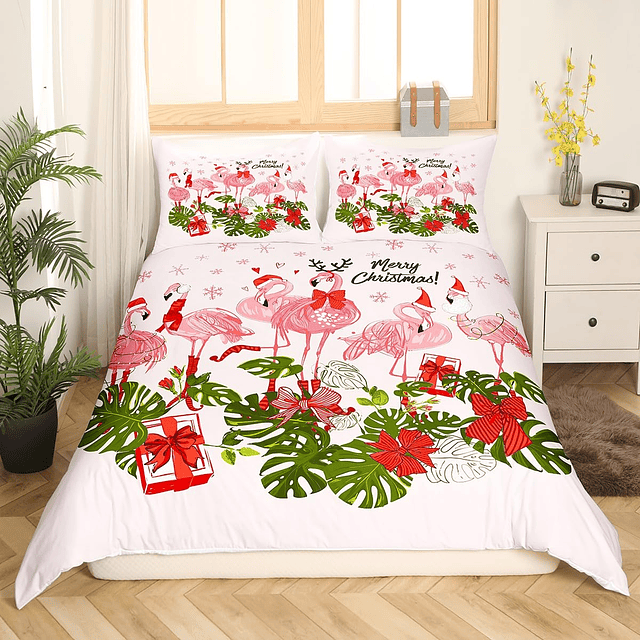 Juego de ropa de cama de Feliz Navidad, tamaño Queen, diseño