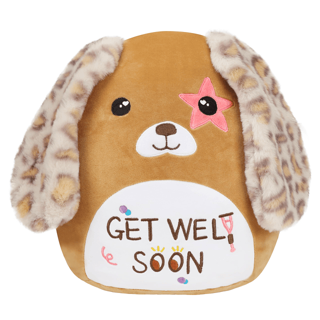 Get Well Soon - Almohada de peluche para perro con orejas la