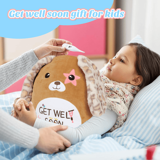 Get Well Soon - Almohada de peluche para perro con orejas la