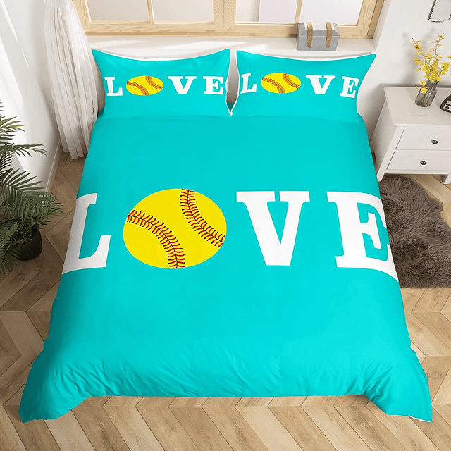 Juego de ropa de cama de softbol para amantes del softbol, ​