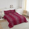 Juego de cama con estampado de leopardo rosa, tamaño complet