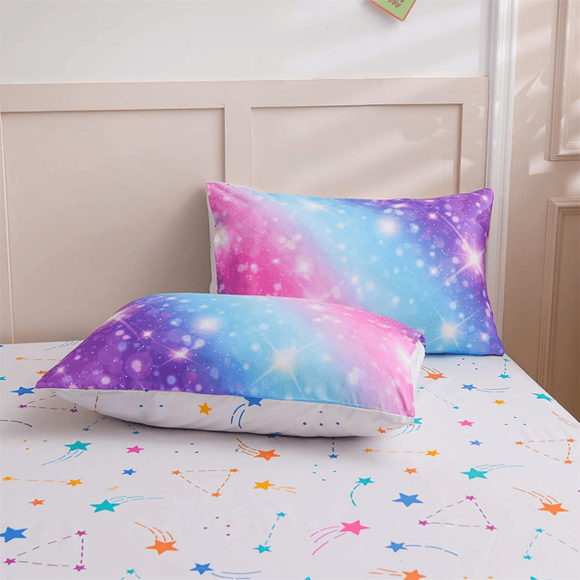 Kids Space Star Glitter Juego de edredón con estampado degra