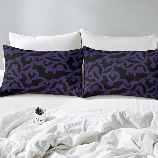 Juego de cama con temática de Halloween, tamaño Queen, funda