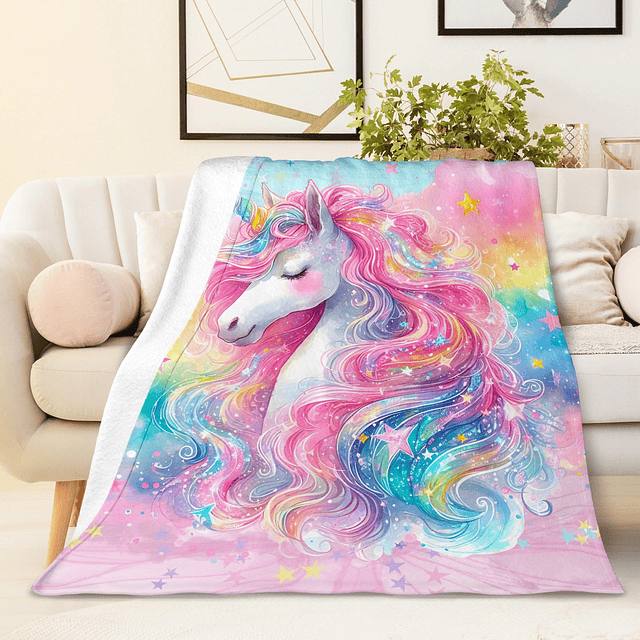 Linda manta de unicornio, regalo para niñas, mantas estética