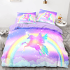 Juego de cama de unicornio para niños, 5 piezas, súper suave