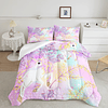 Juego de cama de unicornio arcoíris de tamaño completo, jueg