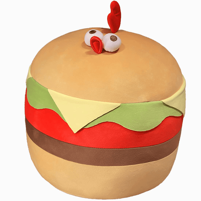 Juguete de Peluche de Pollo de Hamburguesa tonta, Almohada d