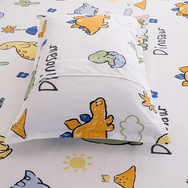 WFFFa Juego de sábanas de 3 piezas con estampado de dinosaur