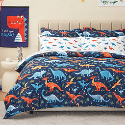 Juego de cama de dinosaurio para niños, 7 piezas, juego de c