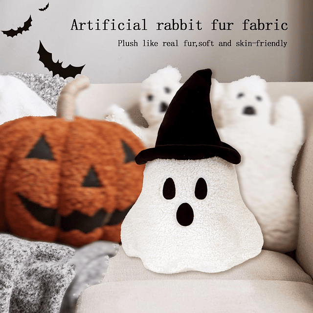 2024 Nuevo Peluche de Fantasma de Halloween: Almohadas de Fa