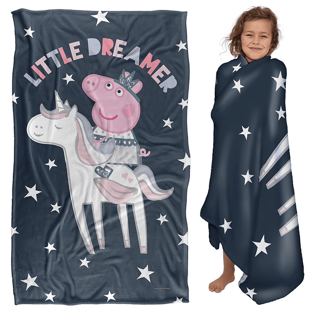 Peppa Pig Little Dreamer - Manta de tacto sedoso para niños,