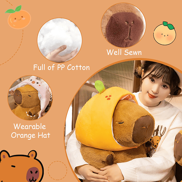 Cute Capybara Plush Kawaii Soft Capybara Plush Doll Pillow c