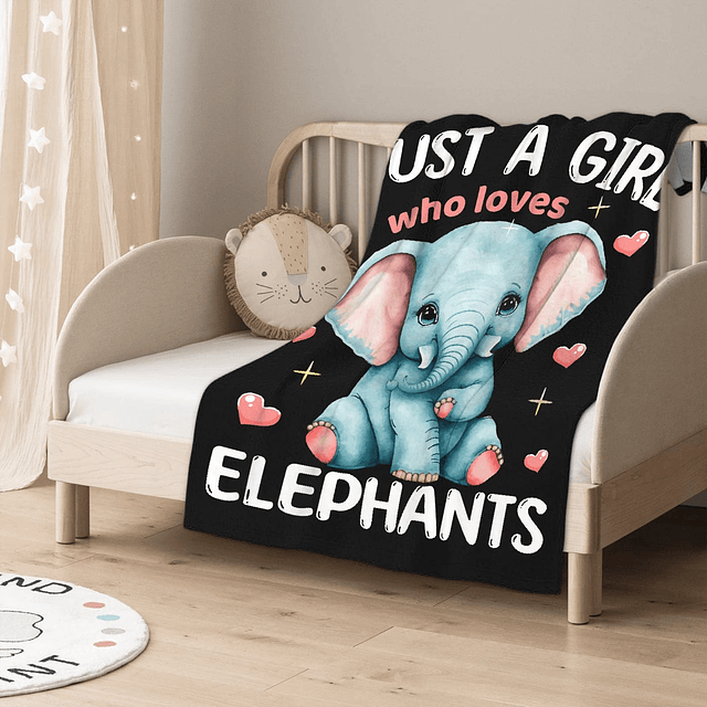 Manta de Elefante Regalos para niñas y niños, Just Girl Who