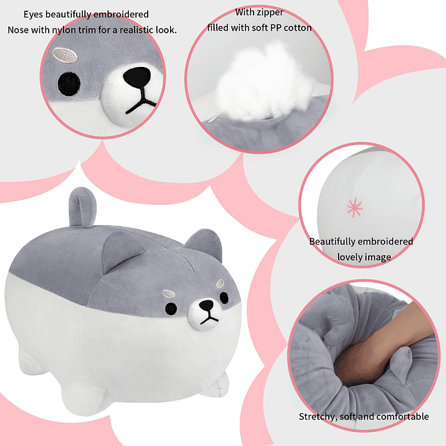 Almohada de peluche de perro Kawaii Shiba Inu de 11.8 pulgad