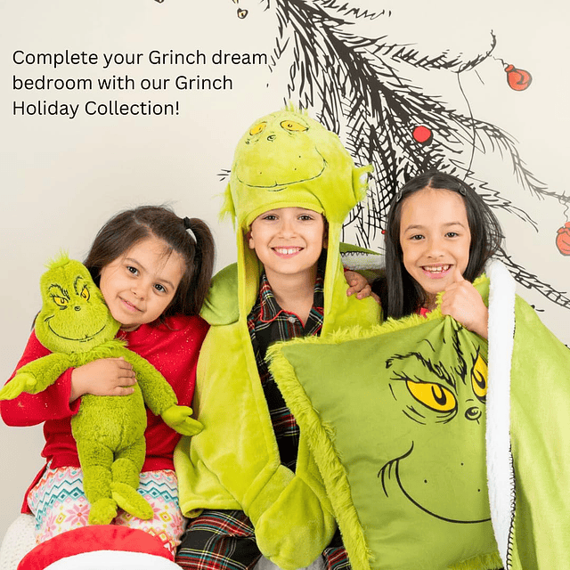 Dr. Seuss The Grinch Holiday & Christmas Ropa de cama de fel