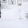 Fundas de almohada con ojales Encaje blanco con volantes Est