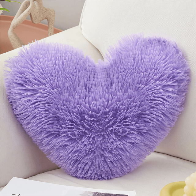 Almohada de felpa esponjosa con forma de corazón, almohadas