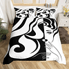 Juego de ropa de cama de arte abstracto, funda de edredón en