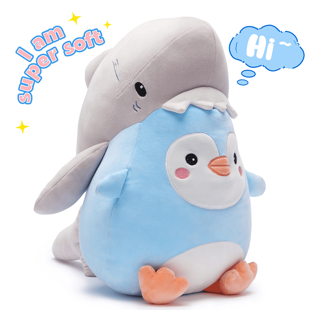 Almohada grande de peluche de pingüino, juguete de peluche,