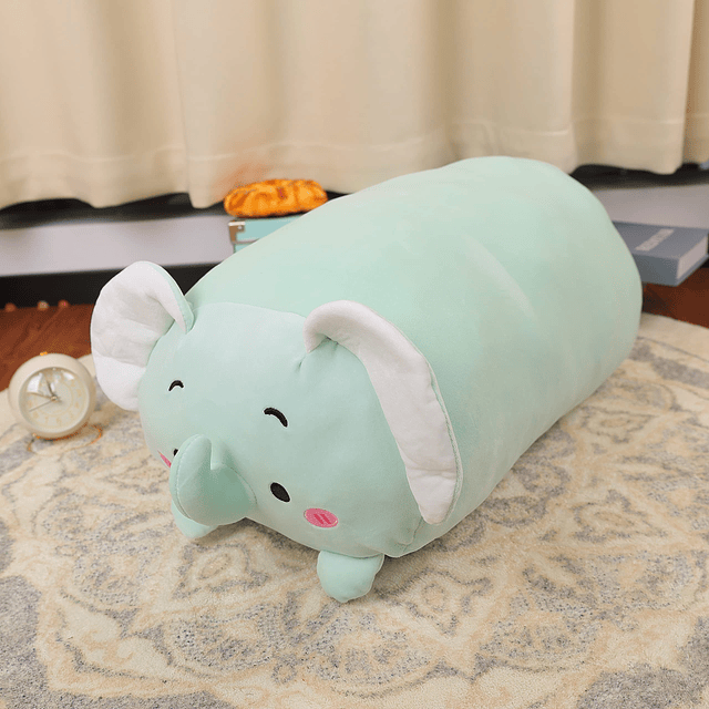 - Almohada de peluche de elefante grande de 23,6 pulgadas, m