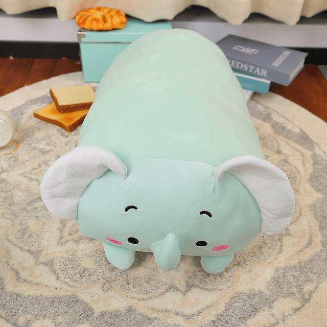 - Almohada de peluche de elefante grande de 23,6 pulgadas, m