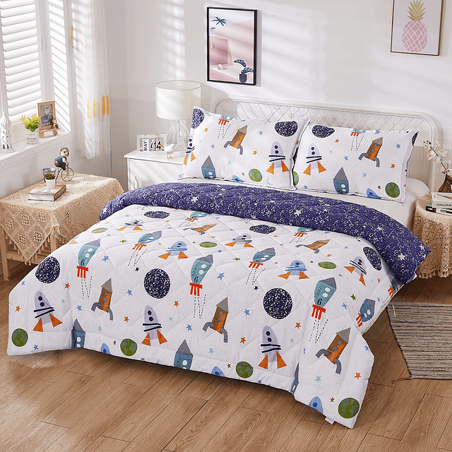 Kids Space Juego de ropa de cama para niño y niña, juego de