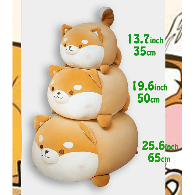 Peluche Shiba Inu de 19.7 pulgadas, animal de peluche Shiba