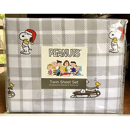 Juego de sábanas Snoopy SANTA Peanuts TAMAÑO DOBLE vacacione