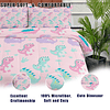 Juego de ropa de cama de dinosaurio rosa para niñas, juego d