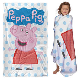 Peppa Pig Peppa y Logo Manta de tacto sedoso para niños, 36"