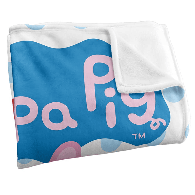 Peppa Pig Peppa y Logo Manta de tacto sedoso para niños, 36"