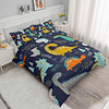 Datura home Juego de edredón de cama con estampado de dinosa