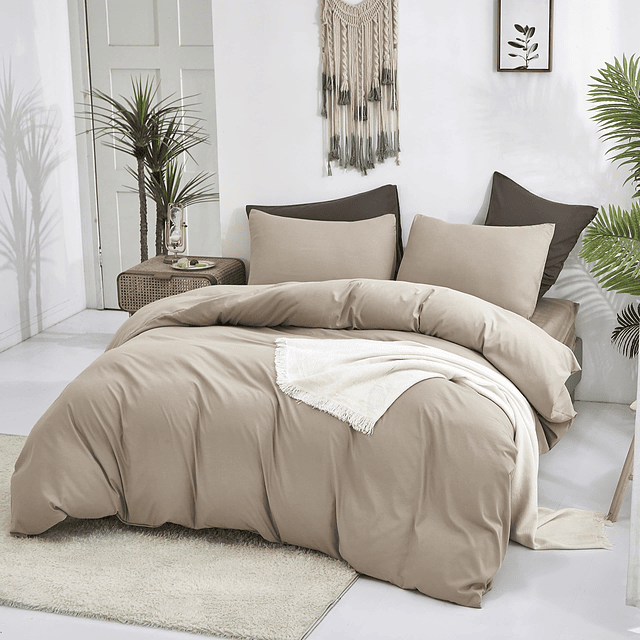 Beige Juegos de edredones King Size Crema Ropa de cama de ca