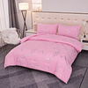 Juego de edredón rosa Queen, juego de cama con purpurina pla