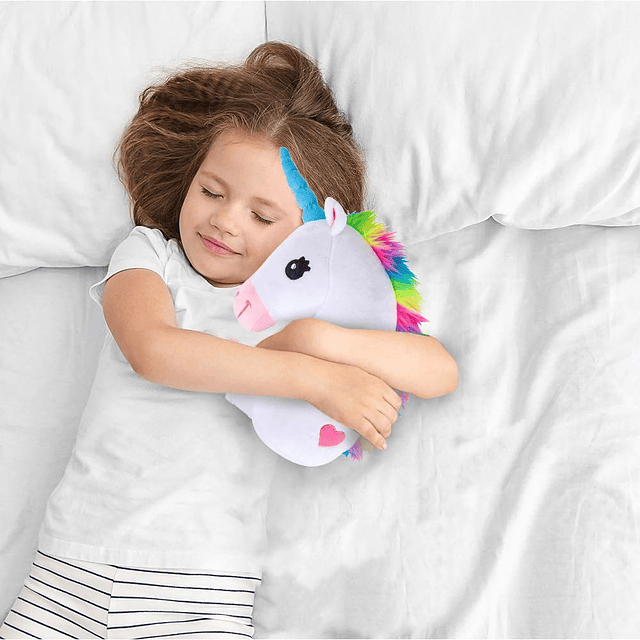 Almohada mágica de felpa con cabeza de unicornio de 15 pulga