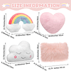 Juego de 4 almohadas decorativas para niña, corazón, nube, a