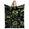 Manta de cama para juegos, color negro y verde, manta de for