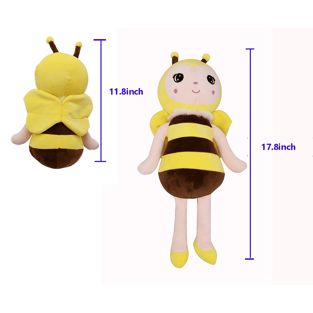 Apoyo Emocional Animal de Peluche de Abeja con Cara Sonrient