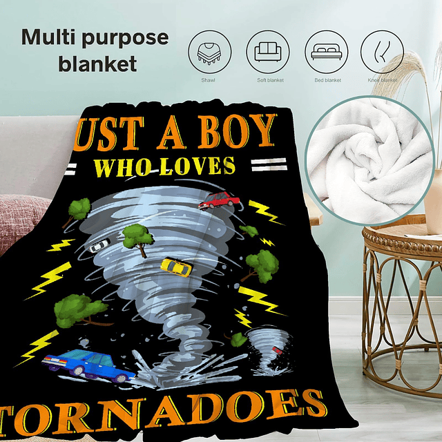 Just A Boy Who Loves Tornado - Manta de franela súper suave