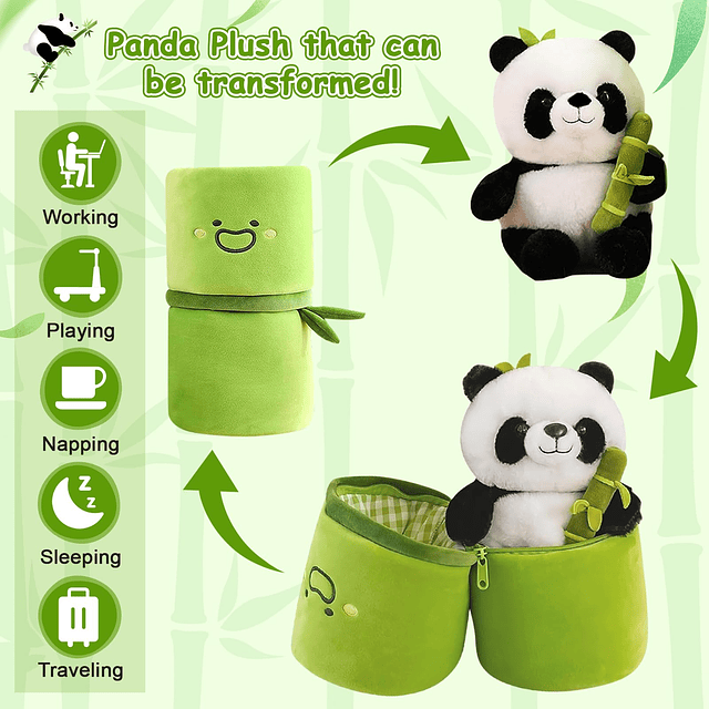 Panda Animales de Peluche Panda Juguete de Peluche de bambú