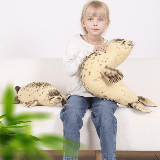 Almohada grande de 32 pulgadas con foca regordeta, peluches