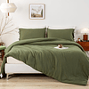 Juego de edredón para cama Twin/Twin XL, suave, color verde