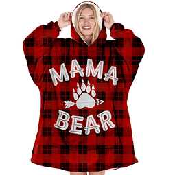 Mama Bear - Manta con capucha para mamá, diseño de búfalo a