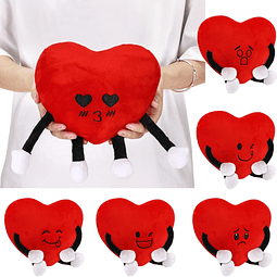 6 piezas de peluche de corazón con patas de 9.0 in en forma