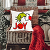 Funda de almohada decorativa navideña, Grinchmas Joy Xmas, f