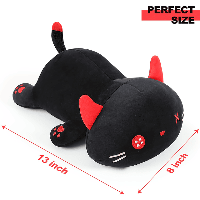 Lindo gatito de peluche de peluche de animal negro gatito su