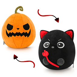 Peluche de Halloween de 11.8 pulgadas, reversible, calabaza