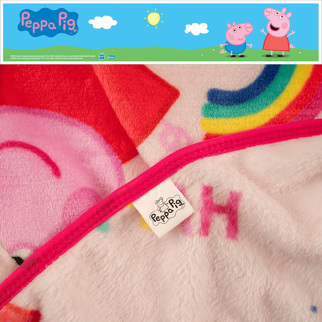 Peppa Pig Ropa de cama para niños, manta de tacto de seda sú